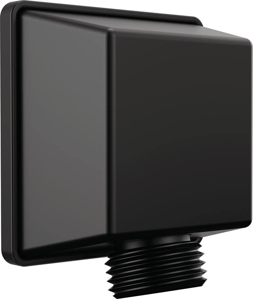 Delta 50570-BL square wall elbow for hand shower enhances a modern shower setup.