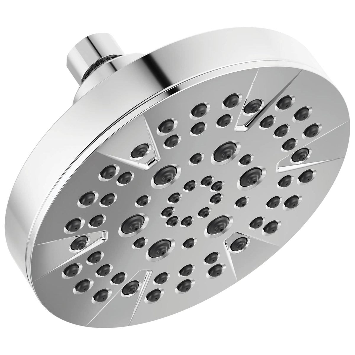 Delta 6 setting chrome shower head with full body spray for a refreshing rinse