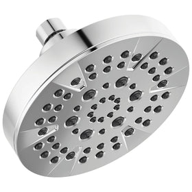 Delta 6 setting chrome shower head with full body spray for a refreshing rinse