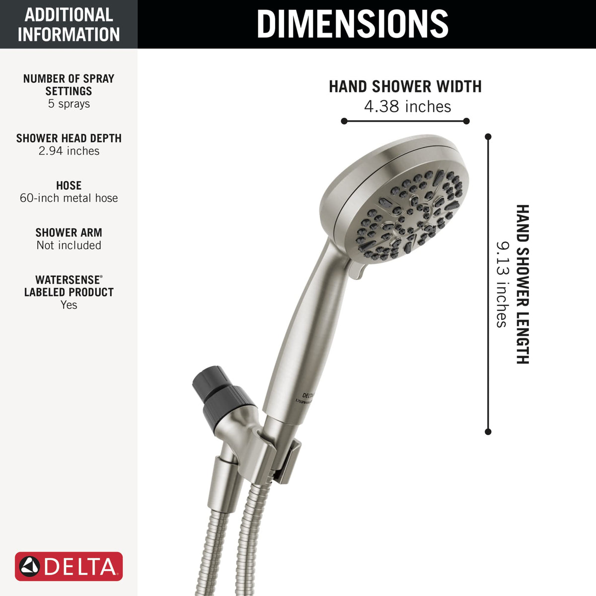 Delta 75511SN pause setting enables shaving and lathering with water paused.