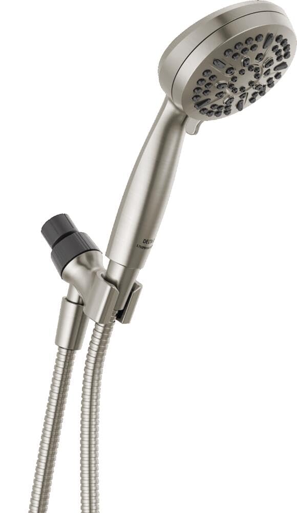 Delta 75511SN brushed nickel shower head with powerful full-body spray for a refreshing rinse.
