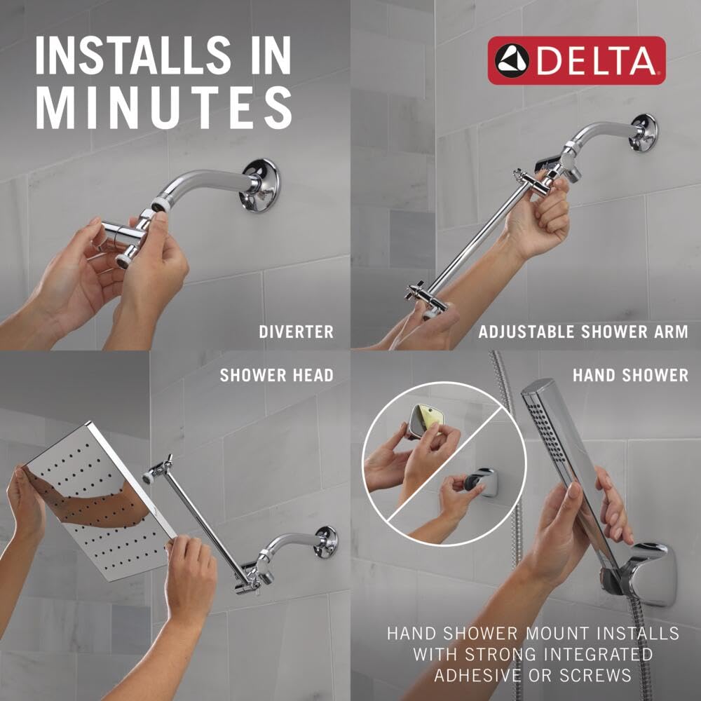 Delta 75527 chrome finish close-up highlights corrosion resistance and lasting shine