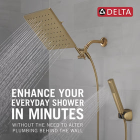 Delta handheld shower provides flexible rinsing and precise cleaning.