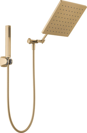 Delta raincan shower head delivers even rainfall for a spa-like experience.