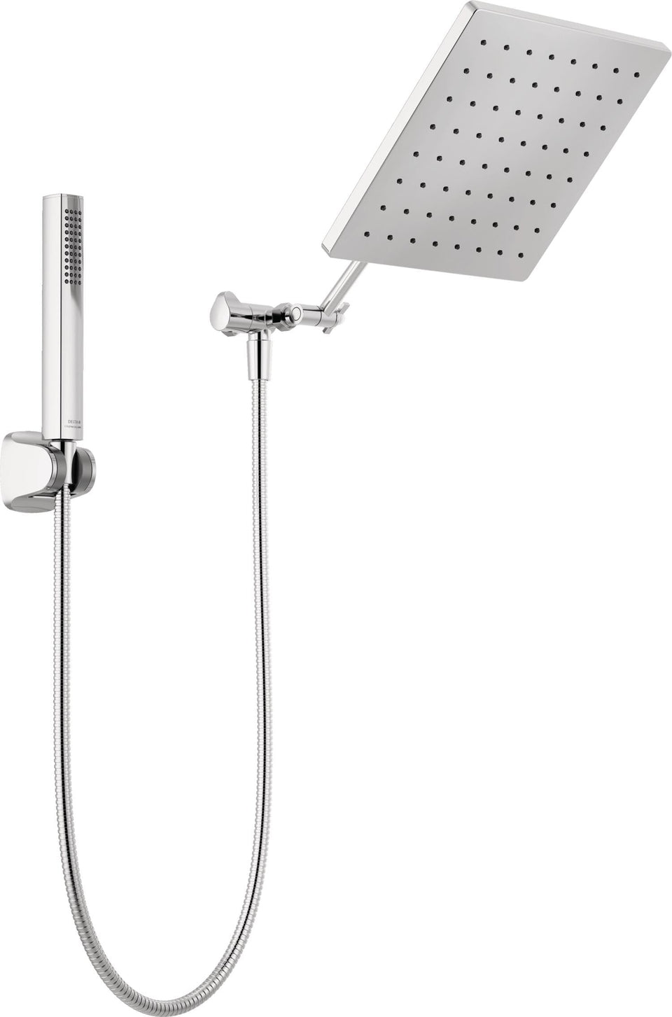Delta 75527 raincan shower head close-up for spa-like rainfall experience