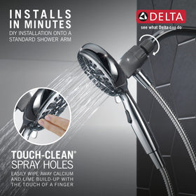 Delta 75609 Touch-Clean holes simplify mineral buildup removal.