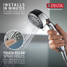 DELTA 75701C chrome WaterSense design helps conserve water efficiently.