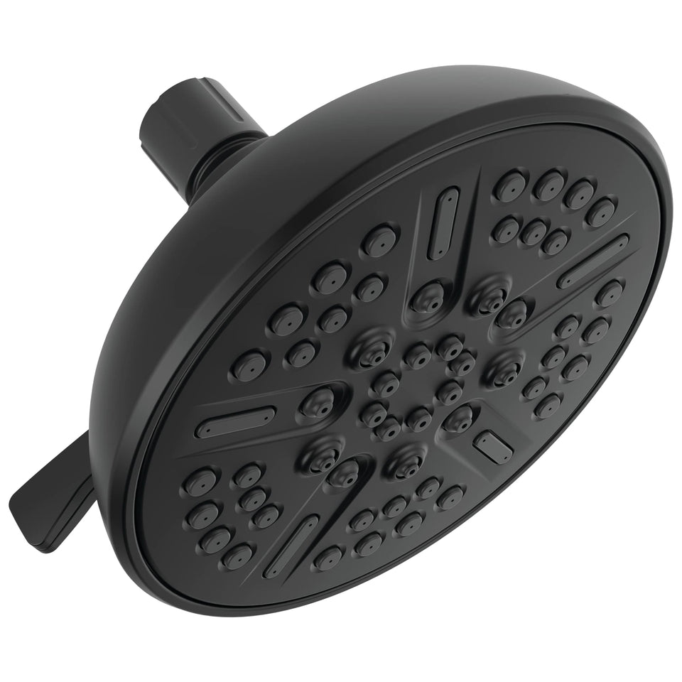 Delta 75898BL eight-spray shower head with matte black finish for versatile shower options