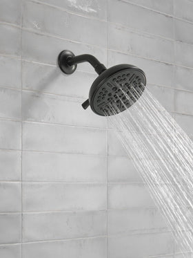 Delta 75898BL matte black finish close-up showing eight spray nozzles
