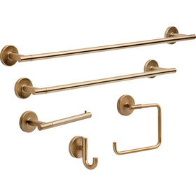 Delta 75925-CZ champagne bronze towel bar closeup shows durable zinc construction