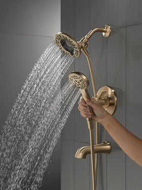 Delta Albion In2ition 2-in-1 dual shower head with handheld highlights flexible showering options.