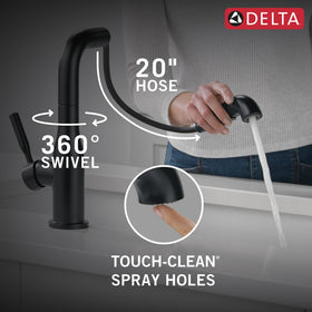 Delta Almari matte black corrosion-resistant finish designed for durability