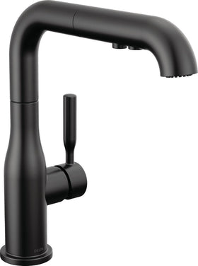 Delta Almari matte black pull-out sprayer for flexible kitchen cleaning tasks