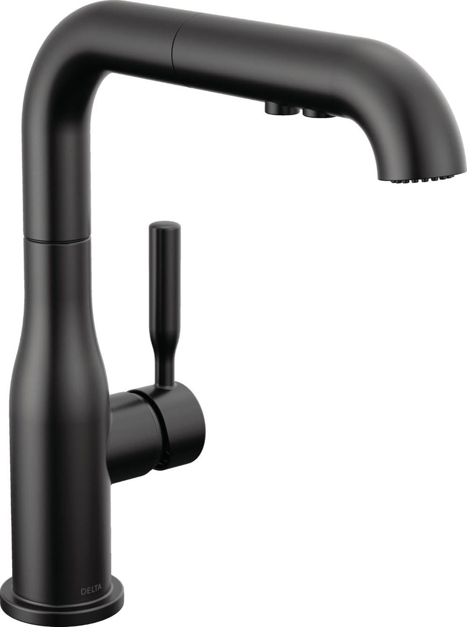 Delta Almari matte black pull-out sprayer for flexible kitchen cleaning tasks