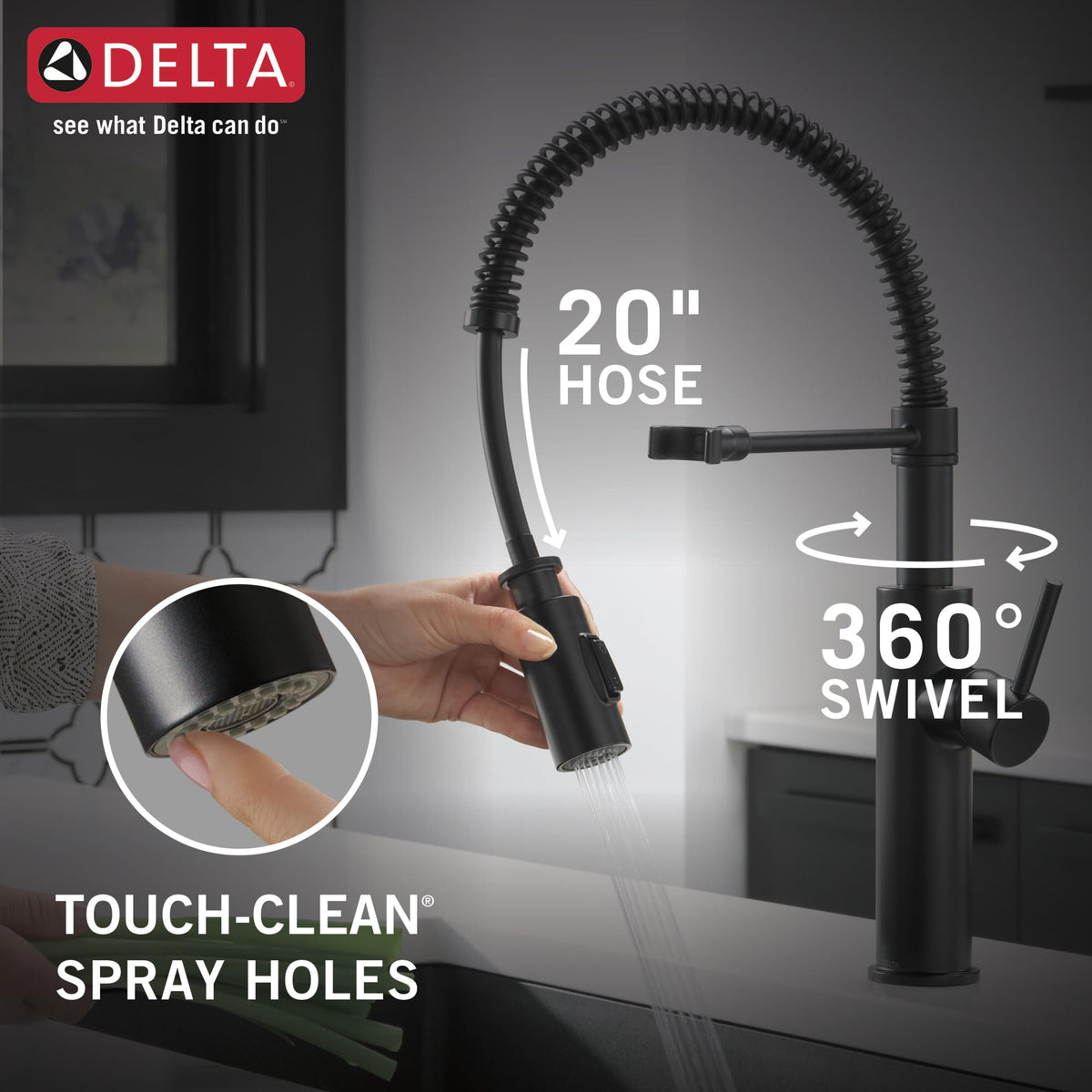 Deck plate included with Delta Antoni Pro Style for flexible installation