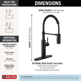 MagnaTite Docking magnet secures the pull-down sprayer on Delta Antoni Pro Style