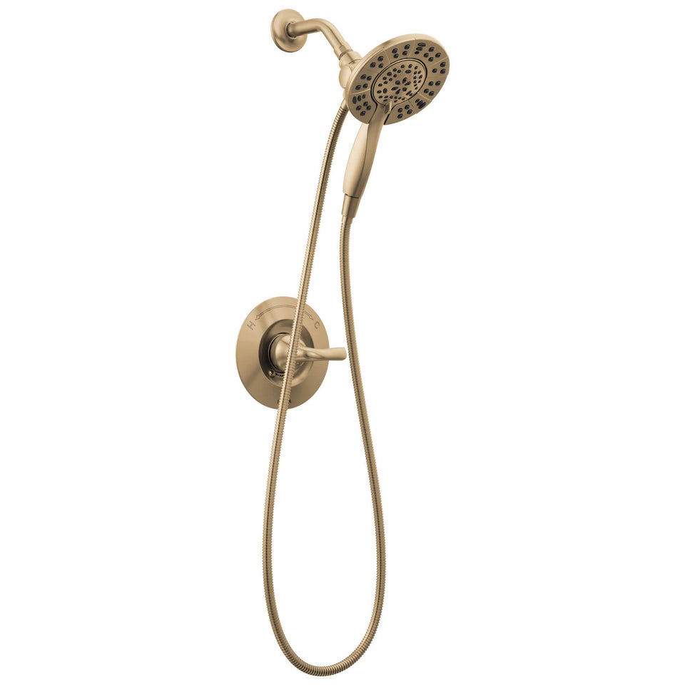 Delta Arvo 14 Series brushed gold shower set for versatile water control in daily use.