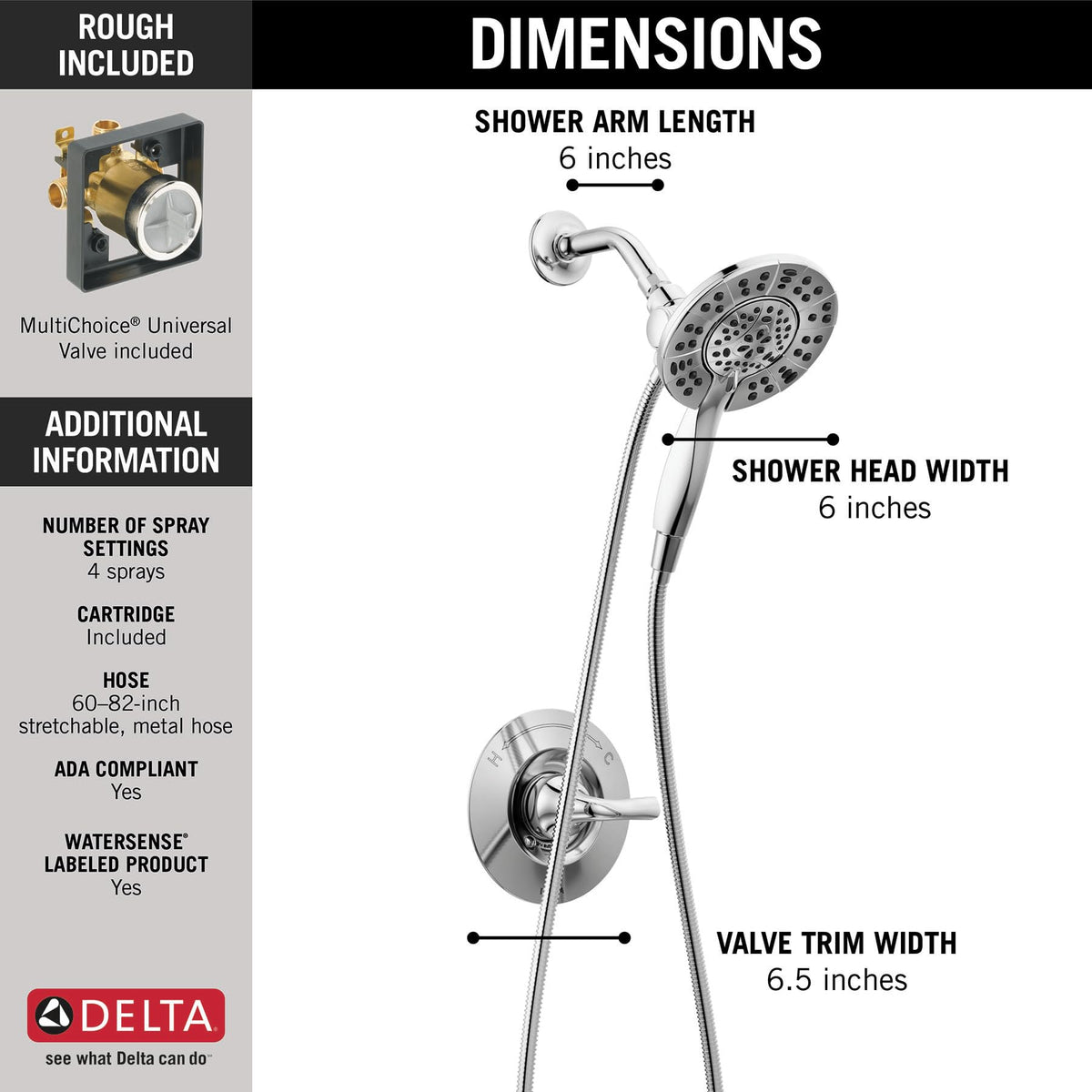 Delta Arvo 14 Series handheld-spray with flexible hose for targeted cleansing.