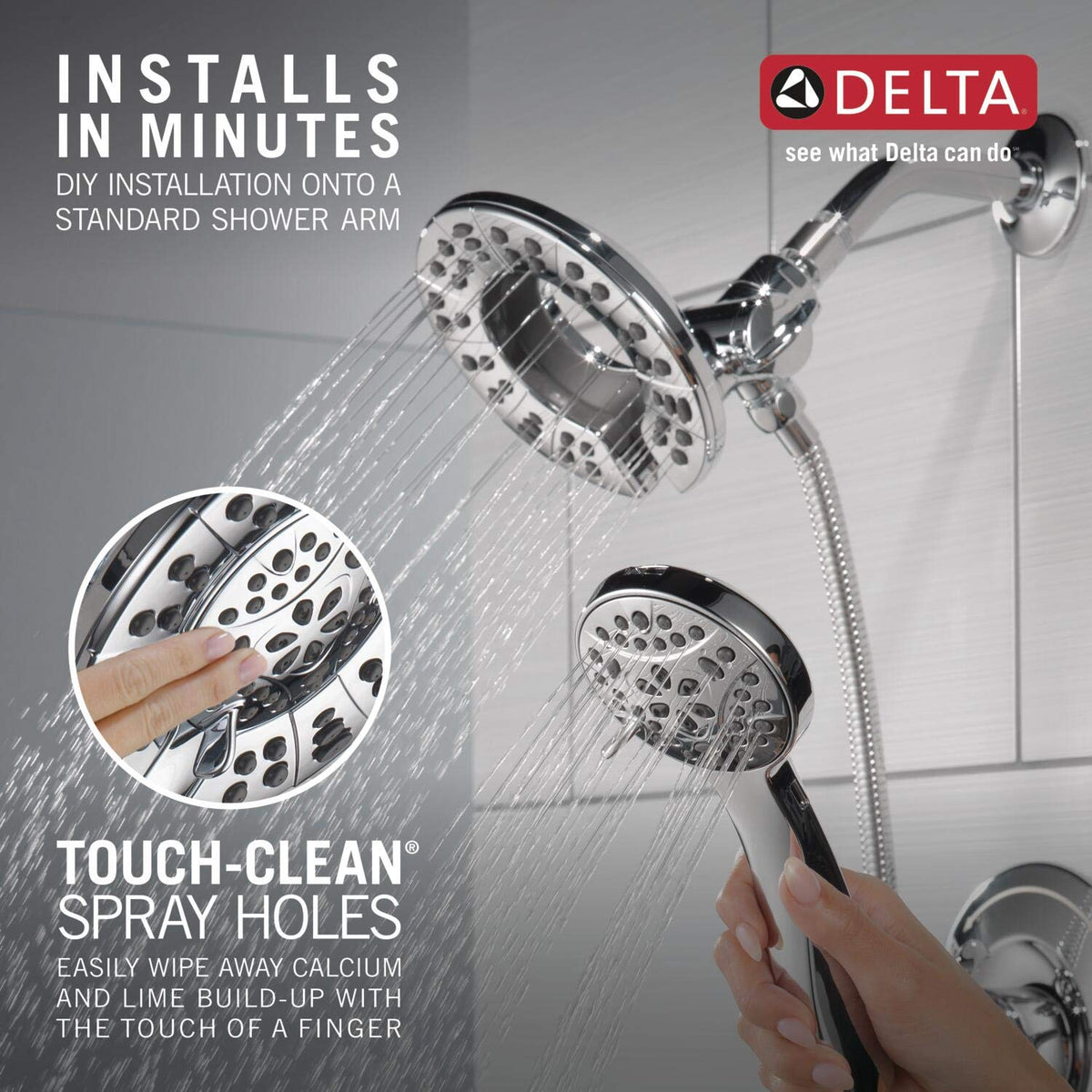 Delta Arvo 14 Series pause-setting supports water savings during routine.
