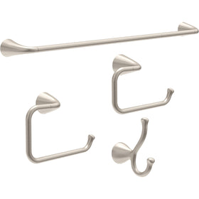 Delta Arvo 18-inch towel bar in brushed nickel supports larger towels
