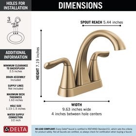 Delta Arvo Brilliance finish resists corrosion and fading in humid bathrooms.