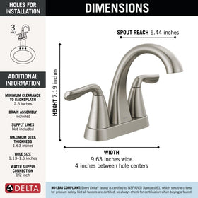Delta Arvo Brushed Nickel centerset install on bathroom setup for 3-hole configuration