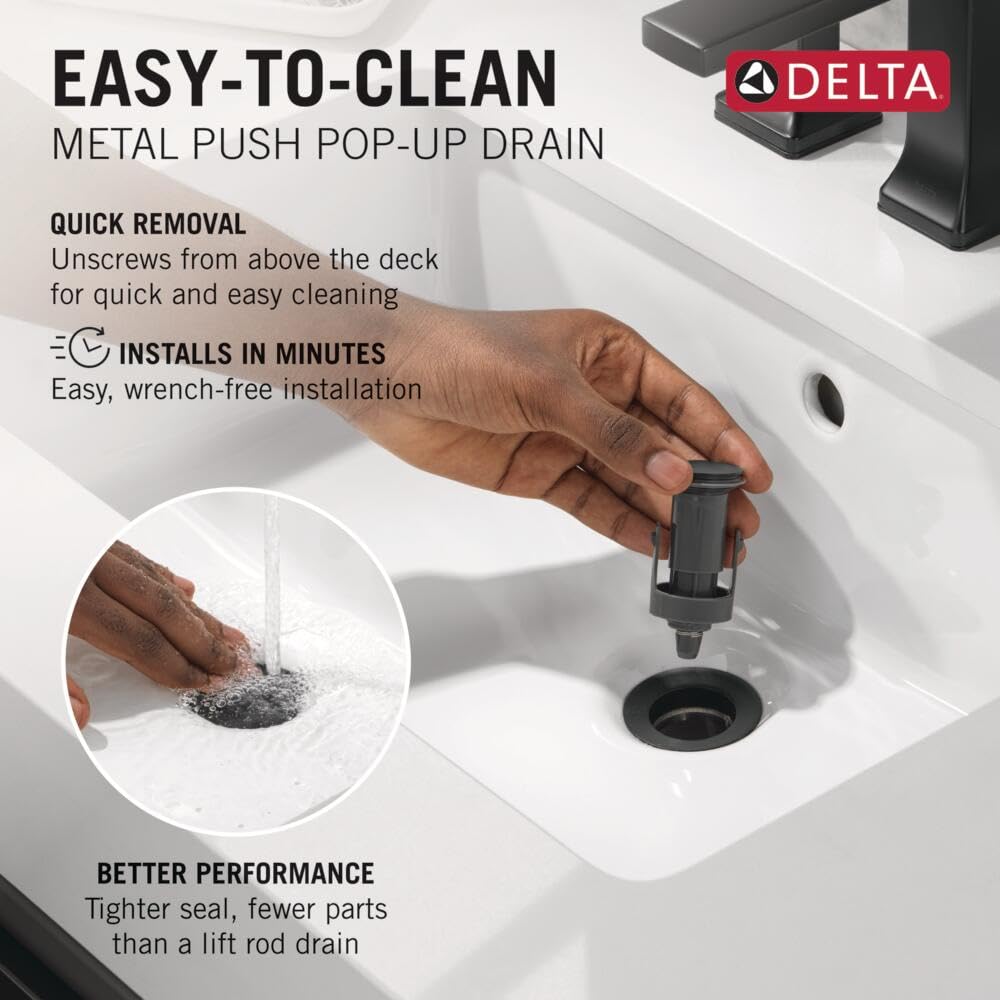 Delta Arvo easy-clean drain and surface for quick maintenance