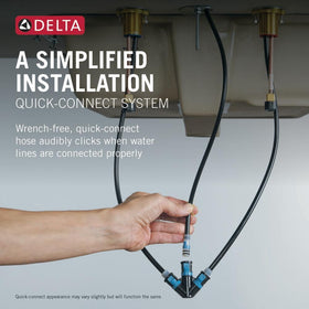 Delta Arvo easy wrench-free installation simplifies 3-hole widespread setups.