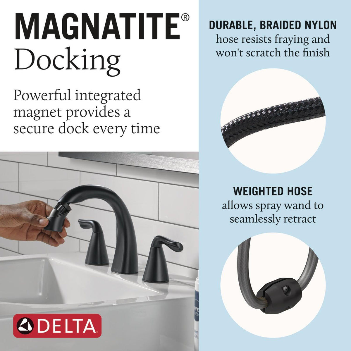 Delta Arvo MagnaTite docking demonstrates secure spray wand storage
