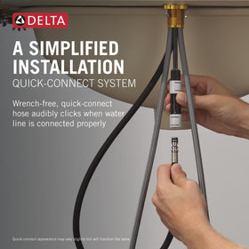 Delta Arvo matte black faucet with lifetime warranty