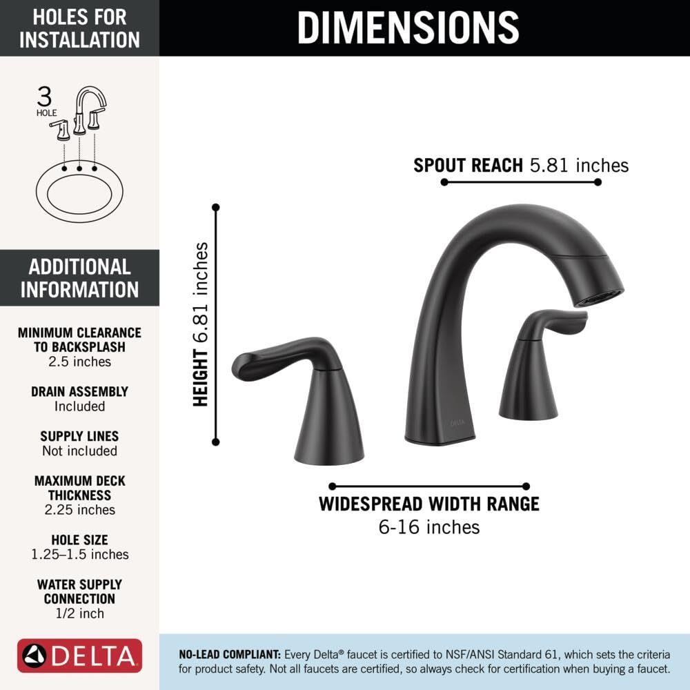 Delta Arvo matte black finish resists wear and corrosion over time