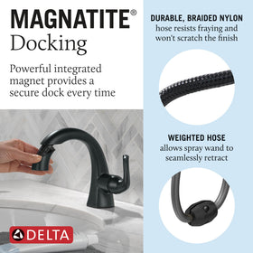 Delta Arvo matte black finish demonstrates durability and corrosion resistance