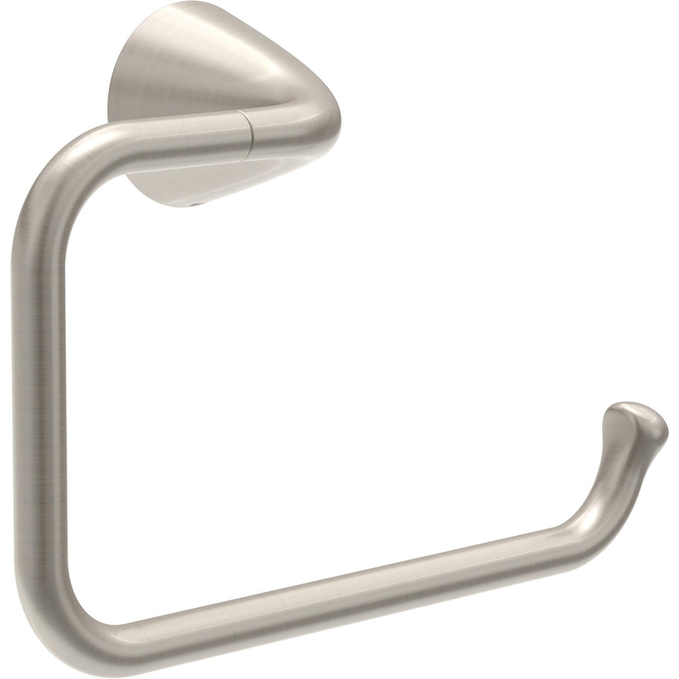 Delta Arvo towel ring in SpotShield brushed nickel keeps towels tidy and protected from water spots.