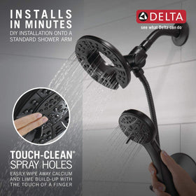 Delta Arvo touch-clean spray holes simplify mineral buildup removal.