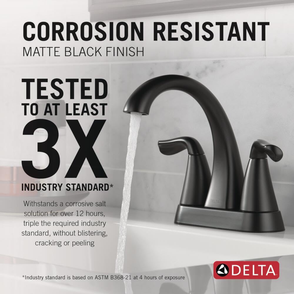 Delta Arvo two-handle ceramic valve close-up showing smooth operation.