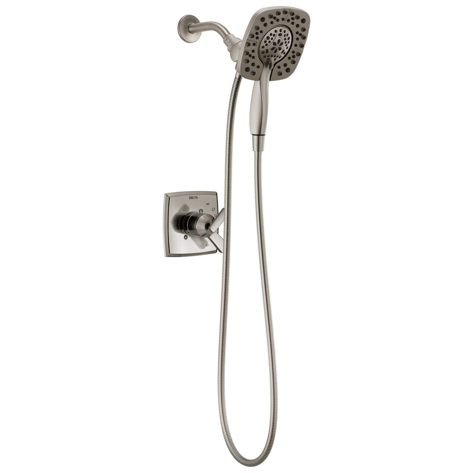 Delta Ashlyn 17 Series dual shower head provides flexible water flow for a customized shower