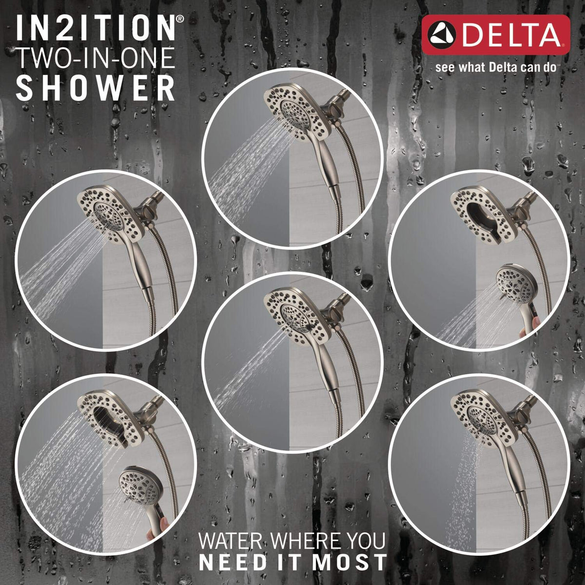 Delta Ashlyn 17 Series In2ition detachable shower demonstrates two-in-one flexibility