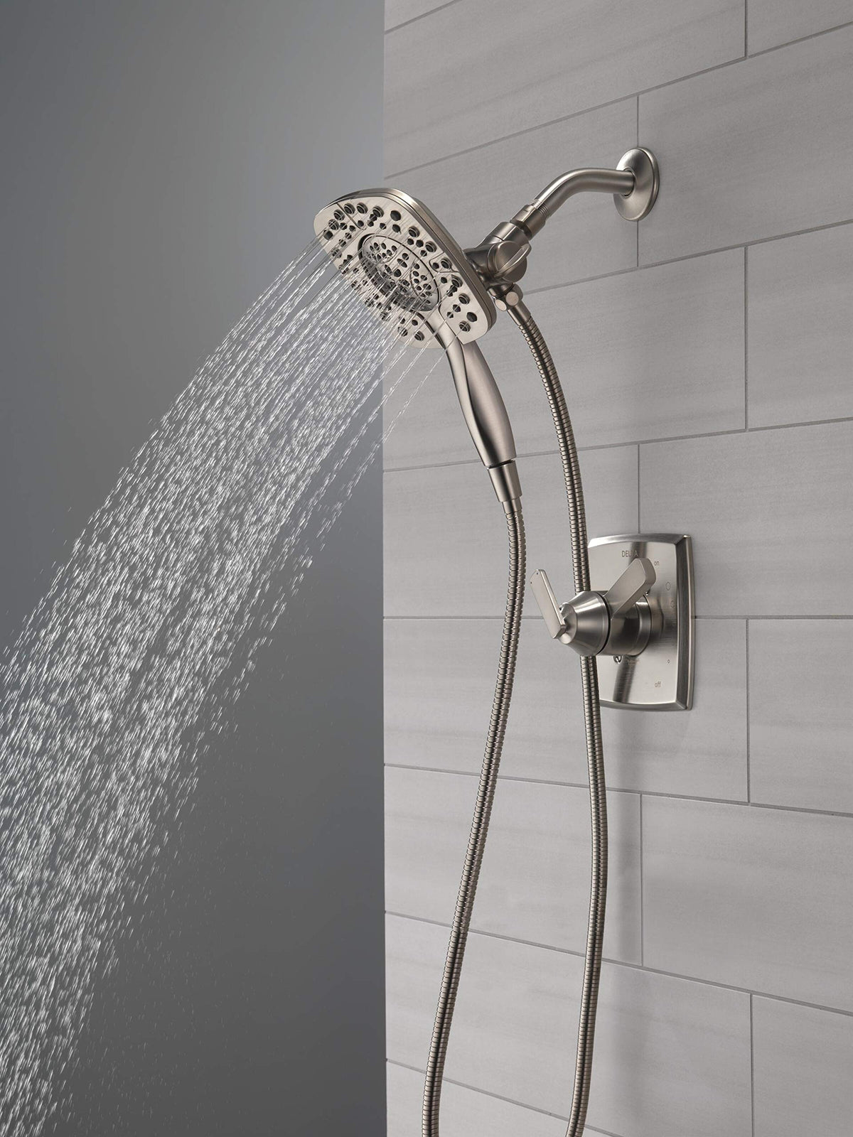 Delta Ashlyn 17 Series valve trim showcases durable stainless finish and modern style