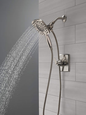 Delta Ashlyn 17 Series valve trim showcases durable stainless finish and modern style