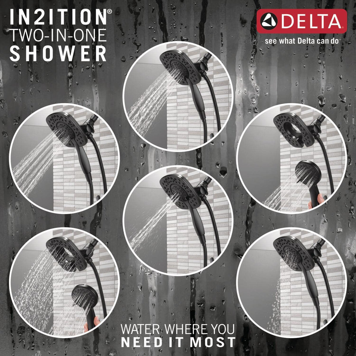 Delta Ashlyn hand shower detail illustrating flexible detachable design