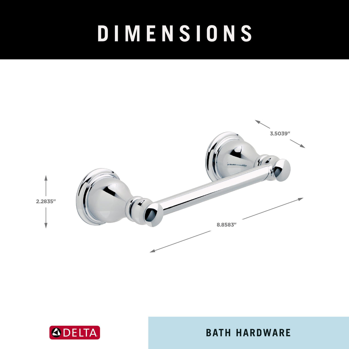 Delta Aubrey includes mounting hardware and template for straightforward installation.