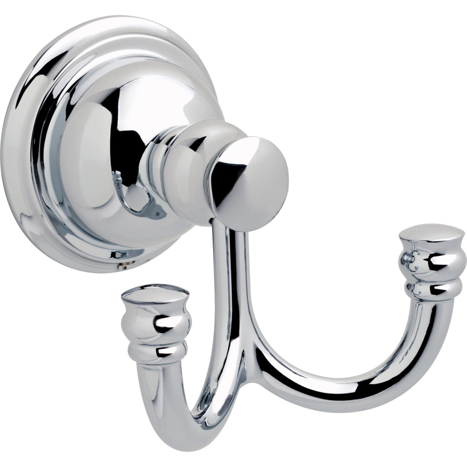 DELTA Aubrey Robe Hook in chrome wall-mount for space-saving storage.