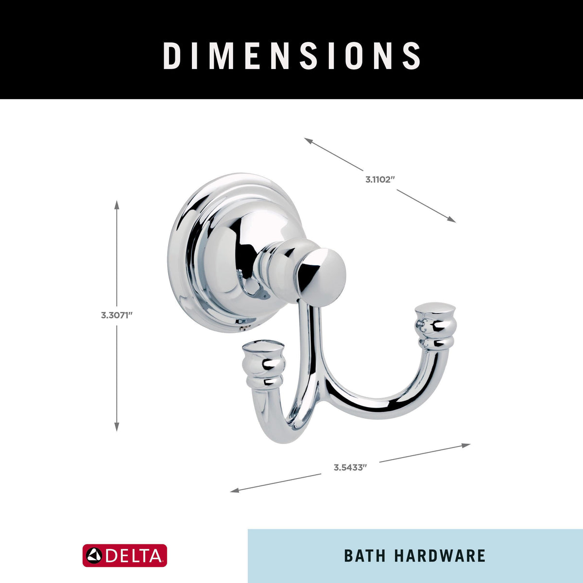 DELTA Aubrey Robe Hook load capacity up to 25 lbs.