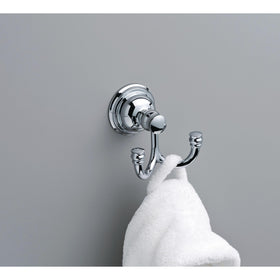 DELTA Aubrey Robe Hook wall-mount shown as compact bathroom organizer.