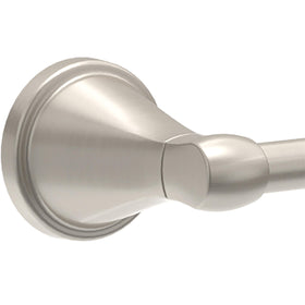 Close-up of Delta Becker 24-inch towel bar finish detail in SpotShield brushed nickel