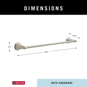 Delta Becker 24-inch towel bar with towels demonstrating convenient storage