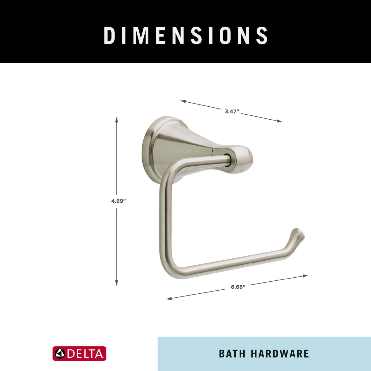 Delta Becker brushed nickel finish on hardware complements casual and contemporary baths.