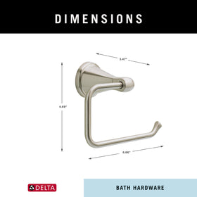 Delta Becker brushed nickel finish on hardware complements casual and contemporary baths.