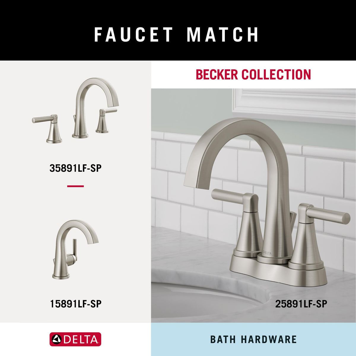 Delta Becker towel ring ideal for bath or kitchen sinks.