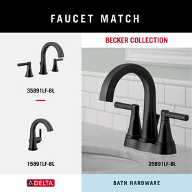 Delta Becker towel ring holding a hand towel for quick sink access
